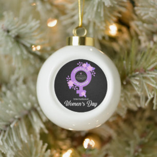 International Women’s Day March 8 Ceramic Ball Christmas Ornament