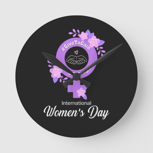 International Women’s Day March 8 Round Clock (Front)