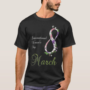 International Women S Day Pansy Flower March 8 20 T-Shirt