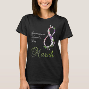 International Women S Day Pansy Flower March 8 20 T-Shirt