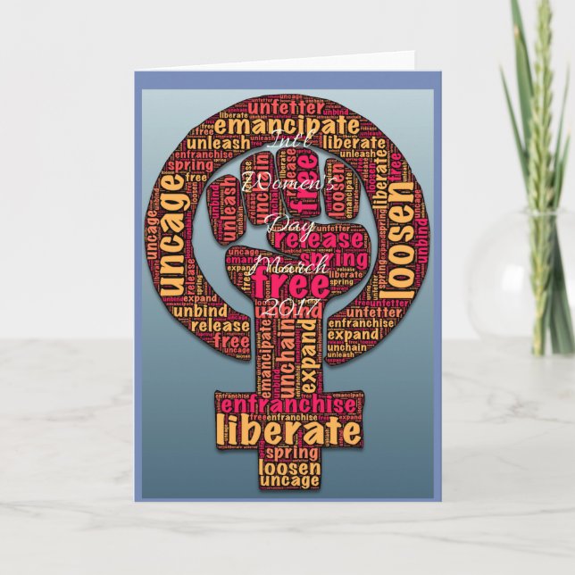 international women's day 2017 raised fist card (Front)