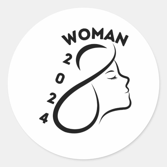 international women's day 2024 classic round sticker (Front)