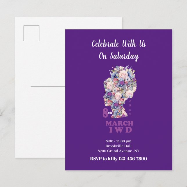 International Women's Day 2025:Celebrate Femininit Announcement Postcard (Front/Back)