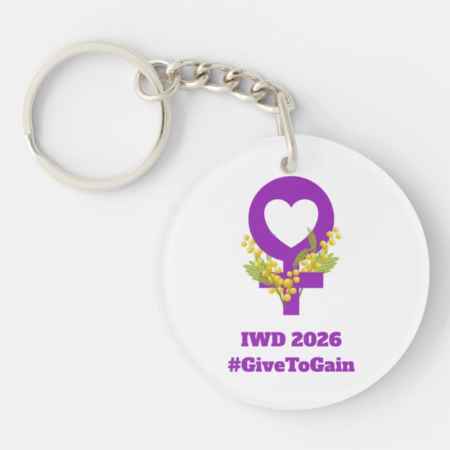 International Women's Day 2026 IWD Give To Gain Key Ring (Front)