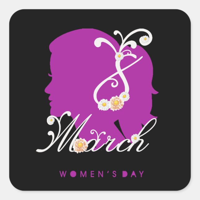 international women's day 8 march 2025 square sticker (Front)