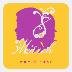 international women's day 8 march 2025 square sticker
