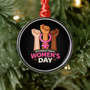 International Women's Day 8 March Metal Tree Decoration
