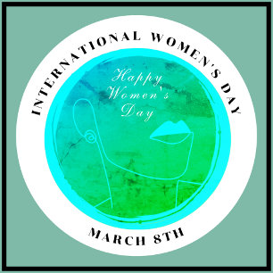 International Women's Day 8th March Colourful 10 Cm Round Badge