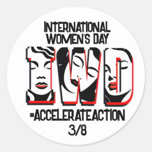 International Women's Day   Accelerate Action Classic Round Sticker