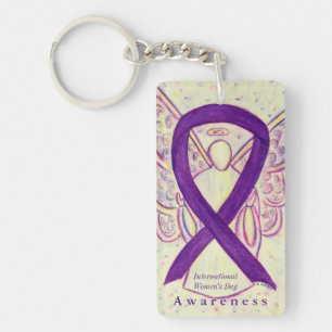 International Women's Day Angel Ribbon Keychain