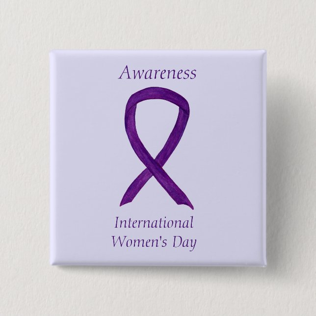 International Women's Day Awareness Custom Pins (Front)