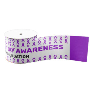 International Women's Day Awareness Pattern Ribbon Grosgrain Ribbon