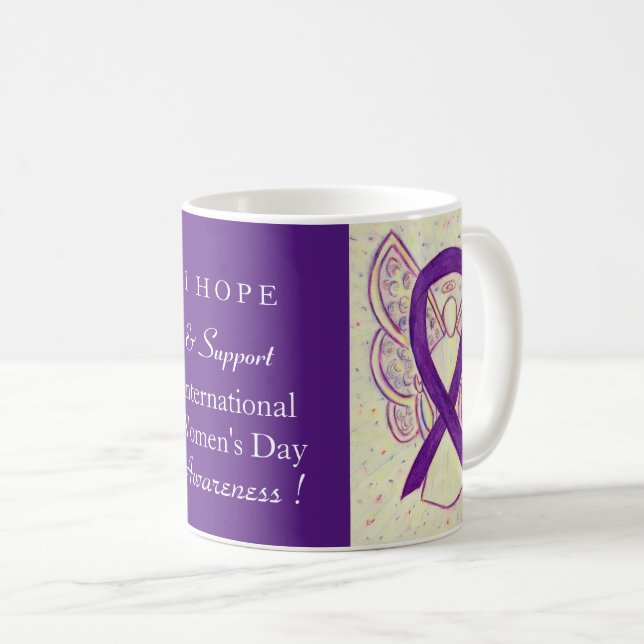 International Women's Day Awareness Ribbon Mug (Front Right)