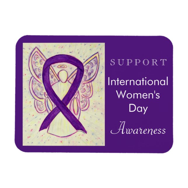 International Women's Day Awarness Ribbon Magnet (Horizontal)