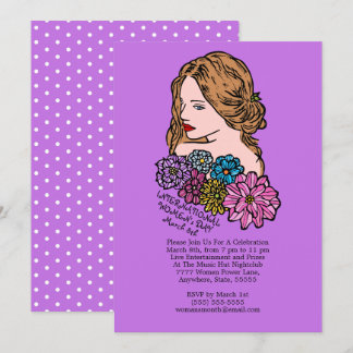 International Women's Day Beautiful Lady Party Invitation