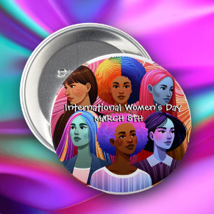 International Women's Day Celebrating Women 7.5 Cm Round Badge