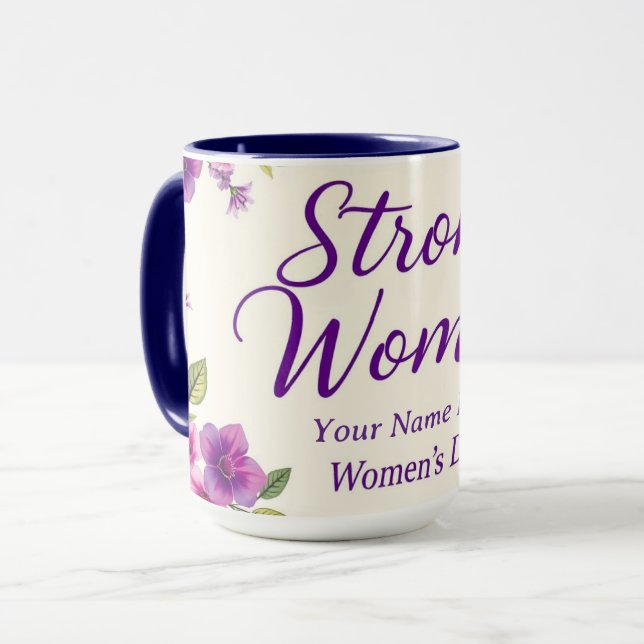International Women's Day Elegant Script Mug (Front Left)