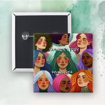 International Women's Day Equality and Diversity 15 Cm Square Badge<br><div class="desc">Celebrate Women's Day with these stickers full of women of different cultures and colours. Diversity,  equality are being celebrated on March 8th.</div>