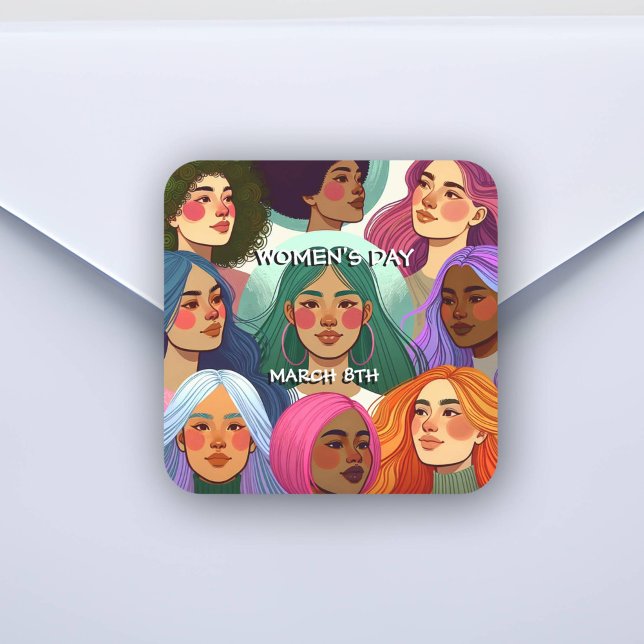  International Women's Day Equality and Diversity Square Sticker (Creator Uploaded)