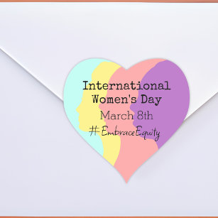 International Women's Day is March 8th  Heart Sticker