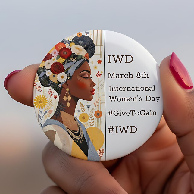 International Women's Day | IWD #GivetoGain 6 Cm Round Badge (Creator Uploaded)