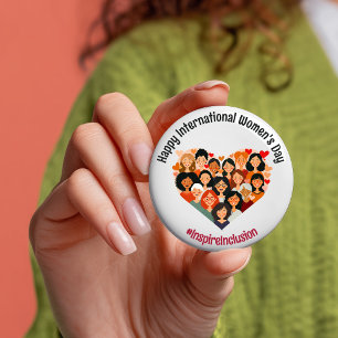 International Women's Day   IWD March 8   Heart 7.5 Cm Round Badge