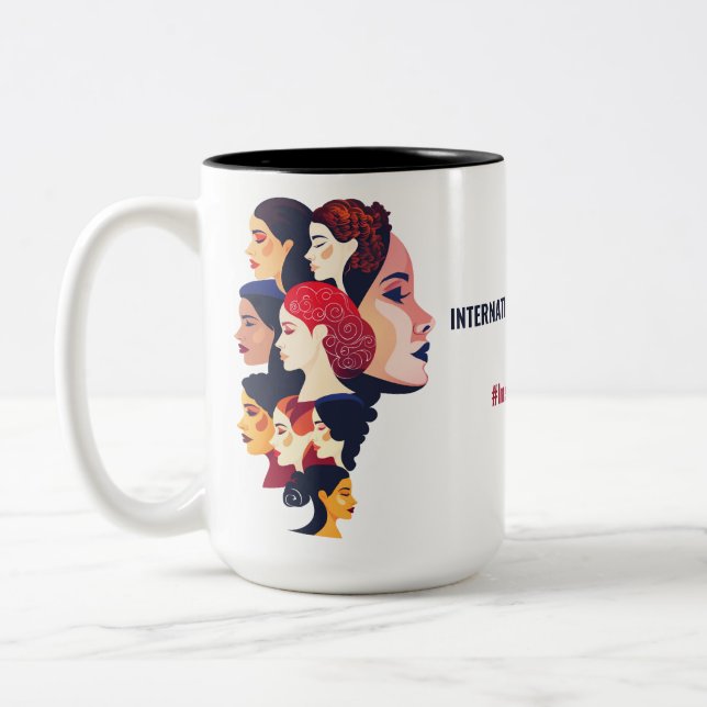 International Women's Day | IWD March 8 Two-Tone Coffee Mug (Left)
