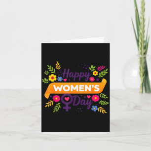 International women's day march 8 rose feminist card