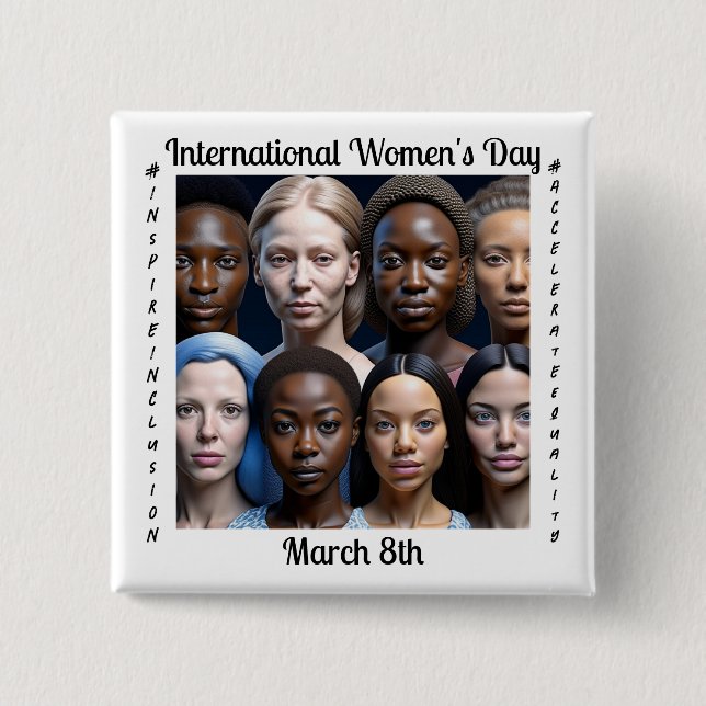 International Women's Day March 8th 15 Cm Square Badge (Front)
