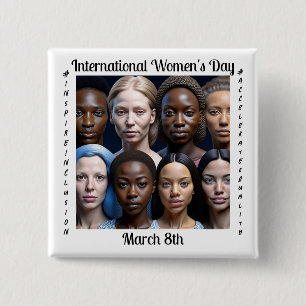 International Women's Day March 8th 15 Cm Square Badge