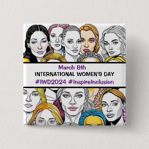 International Women's Day March 8th 15 Cm Square Badge