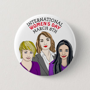 International Women's Day - March 8th 6 Cm Round Badge