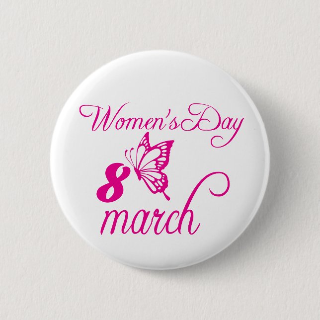International Women's Day, March 8th 6 Cm Round Badge (Front)