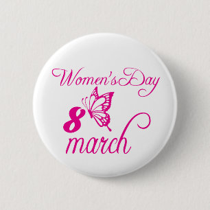 International Women's Day, March 8th 6 Cm Round Badge