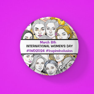 International Women's Day March 8th 7.5 Cm Round Badge