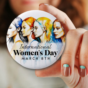  International Women's Day   March 8th Button