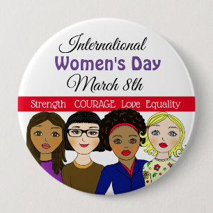International Women's Day March 8th Button
