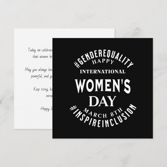 International Women's Day | March 8th Equality Card (Front/Back)