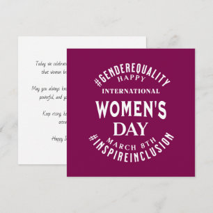 International Women's Day   March 8th Equality Card