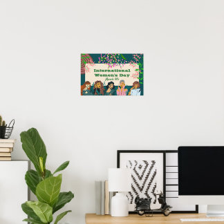  International Women's Day March 8th Floral Small Poster