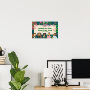 International Women's Day March 8th Floral Small Poster