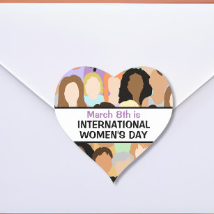 International Women's Day - March 8th   Heart Sticker