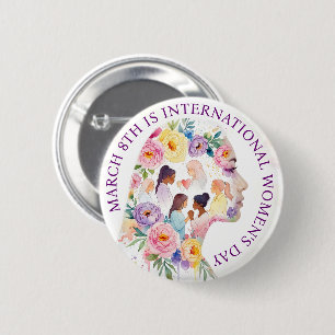 International Women's Day March 8th IWD 6 Cm Round Badge