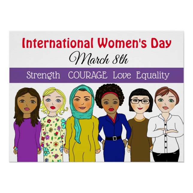 International Women's Day March 8th Poster (Front)