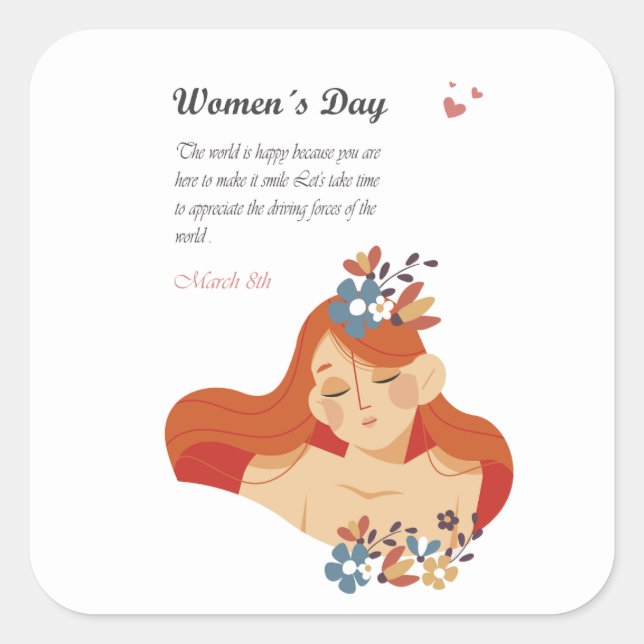 International Women's Day March 8th Square Sticker (Front)