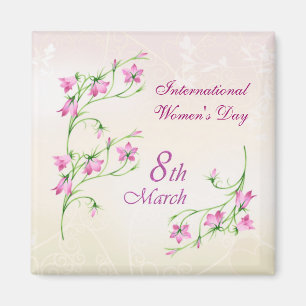 International Women's Day, pink flowers Magnet