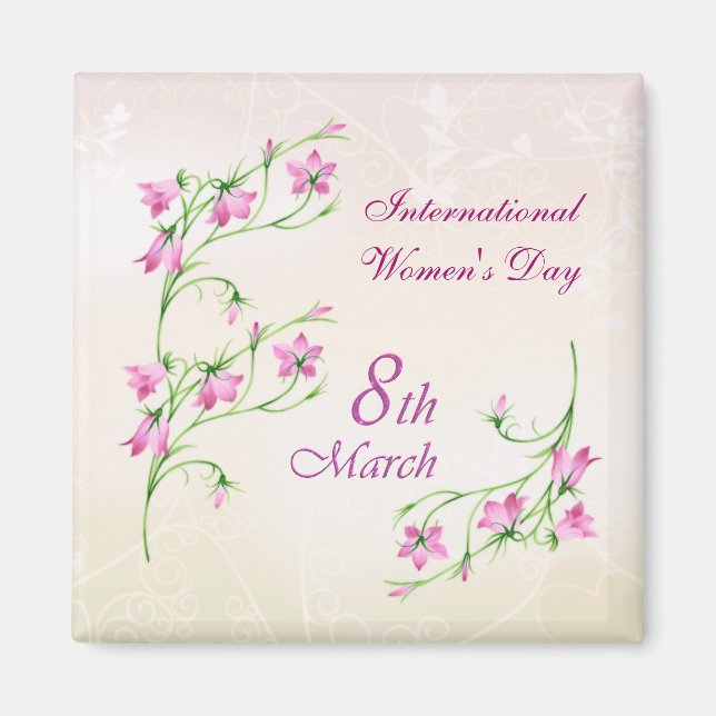 International Women's Day, pink flowers Magnet (Front)