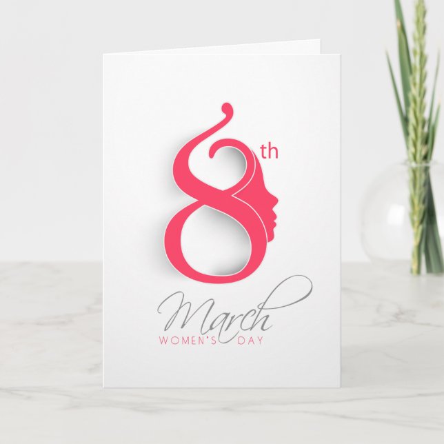 International Women's Day Pink Logo Card (Front)