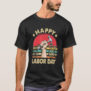 International Workers Day Happy Labour Day Retro V T-Shirt
