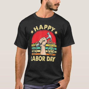 International Workers Day Happy Labour Day Retro V T-Shirt